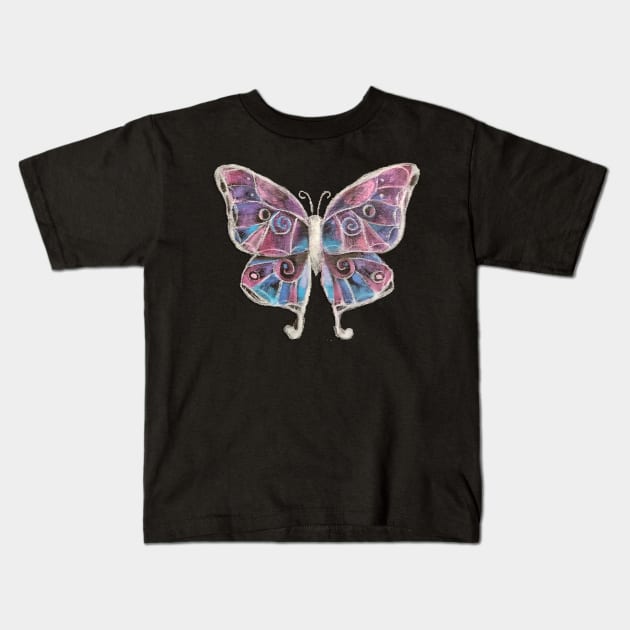 Crystal butterfly Kids T-Shirt by Puzzl3njoy